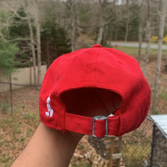 Embroidered Authentic Disney Red Strapback Hat With Mickey Mouse Logo - Picture 2 of 5